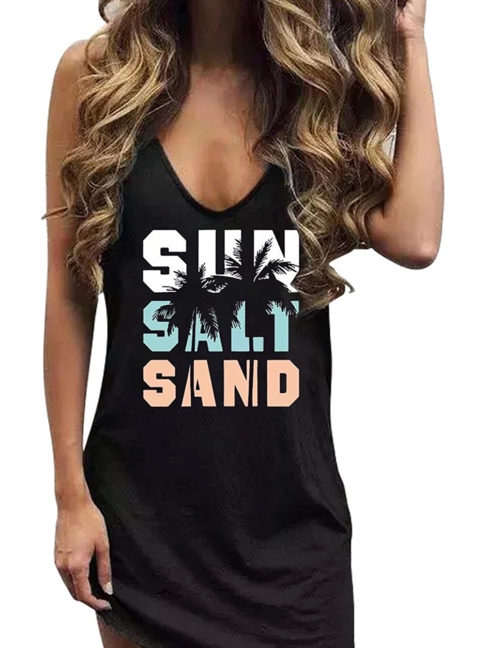 Black 'Sun Salt Sand' Tank Dress - Women's